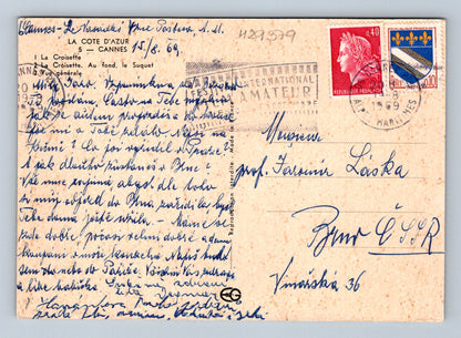 Pohlednice Francie Cannes město pláže 1969 (M29379)