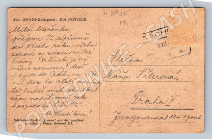 Postcard rural scene and New Year's greetings (M2938)