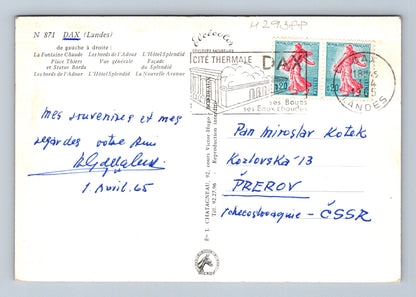 Pohlednice Francie Dax různé pohledy 1965 (M29388)