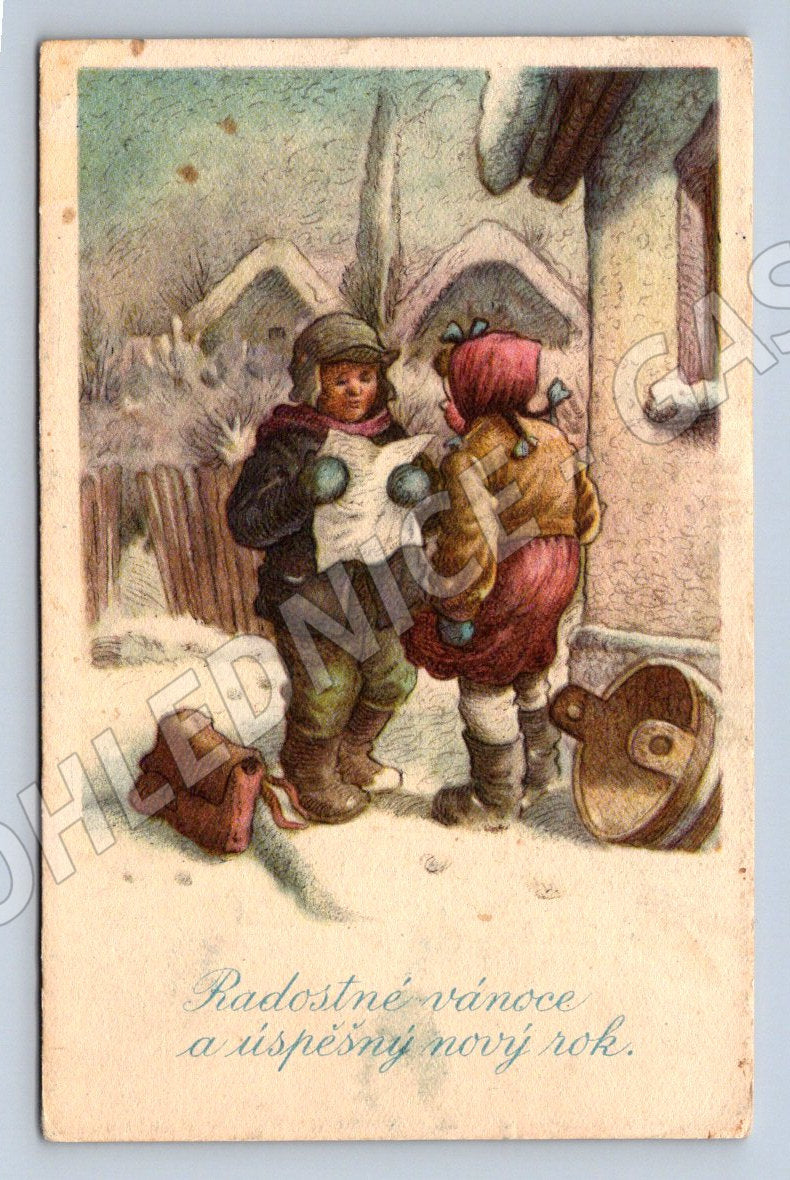 Postcard C Kotyšan children's figures 1950 (M2940)