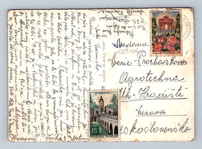 Pohlednice Francie Guénange pohledy na město a kostel 1959 (M29402)