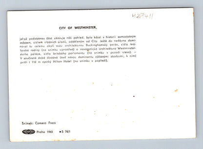 Stará fotografie Londýn Westminster letecký pohled 1965 (M29411)
