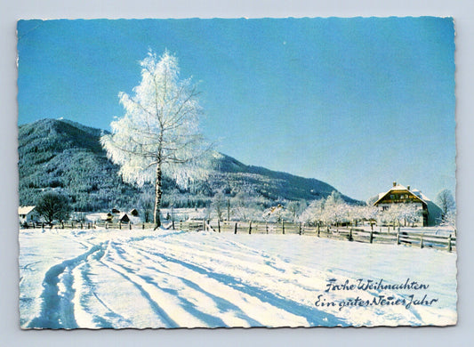 Pohlednice Rakousko Am Rohrmoos zimní Vánoční přání 1963 (M29426)
