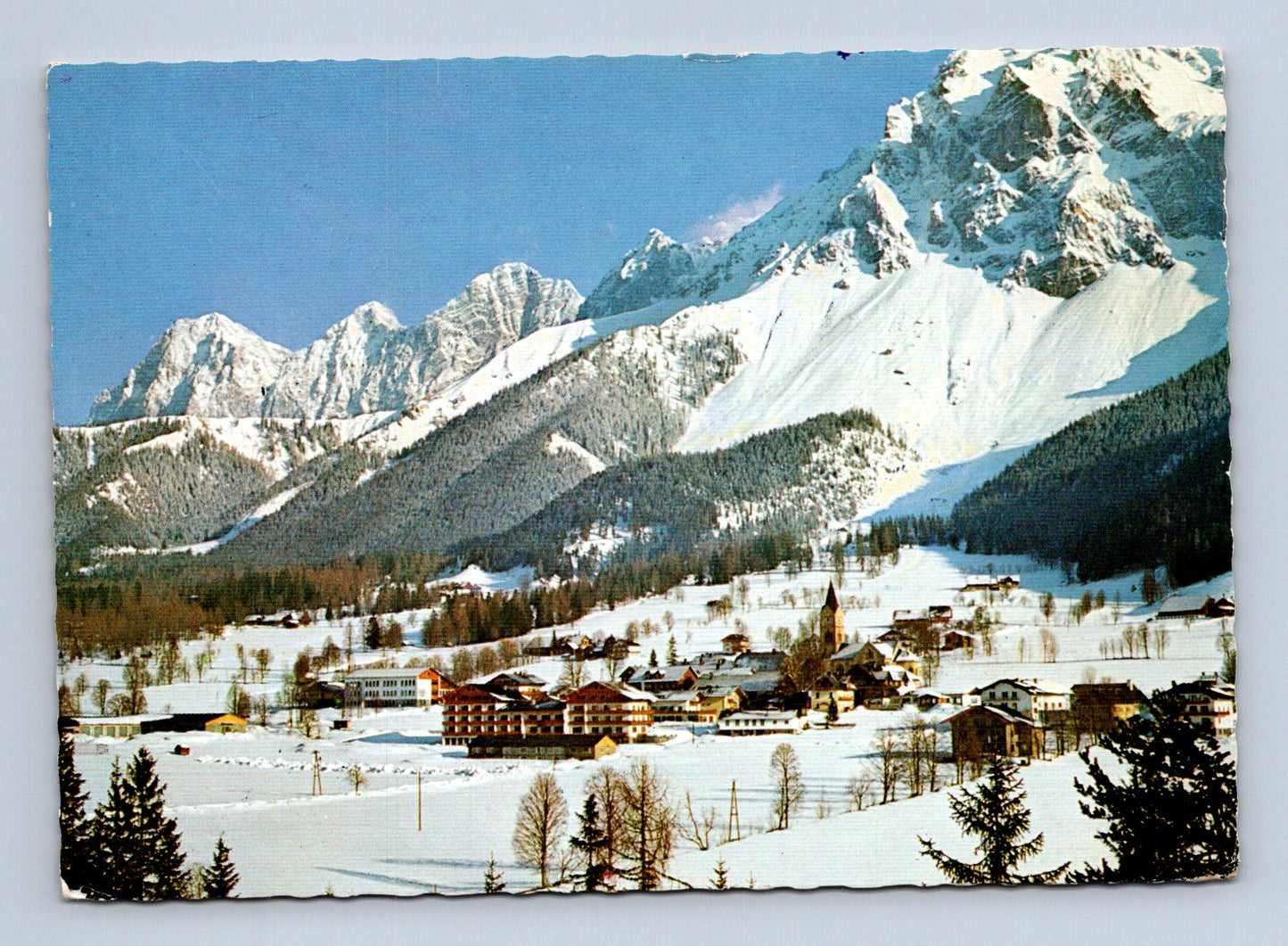 Pohlednice Rakousko Ramsau-Ort zimní horská krajina (M29428)