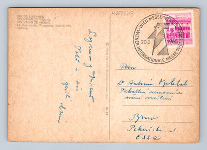 Pohlednice Rakousko Vídeň noční záběry 1968 (M29429)