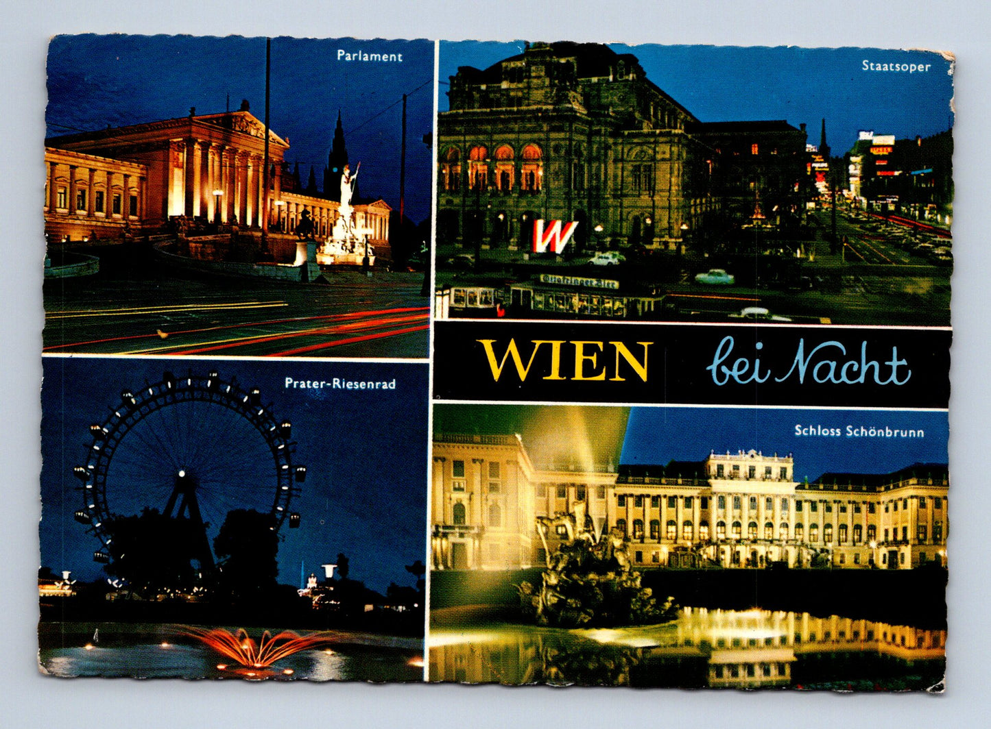 Pohlednice Rakousko Vídeň Wien bei Nacht 1963 (M29438)