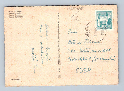 Pohlednice Rakousko Vídeň Wien bei Nacht 1963 (M29438)