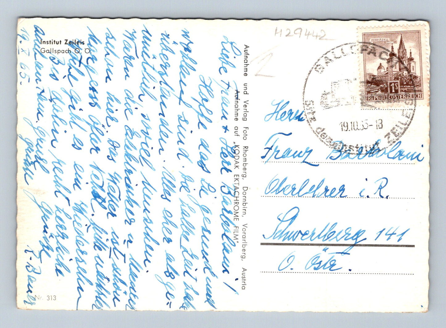 Pohlednice Rakousko Dornbirn budova lidé 1965 (M29442)