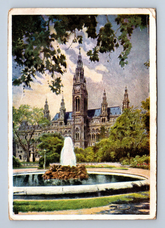 Pohlednice Rakousko Vídeň Rathaus fontána (M29443)