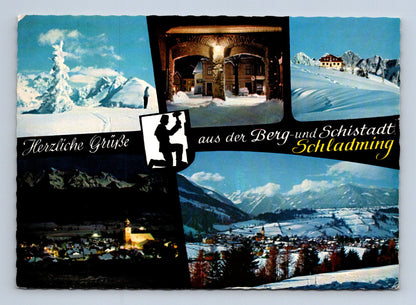 Pohlednice Rakousko Schladming zimní motivy 1970 (M29447)