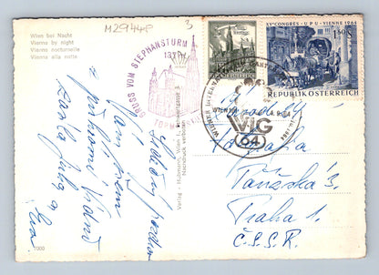 Pohlednice Rakousko Vídeň památky v noci 1964 (M29448)