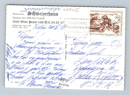 Pohlednice Rakousko Vídeň Prater Schweizerhaus 1975 (M29455)