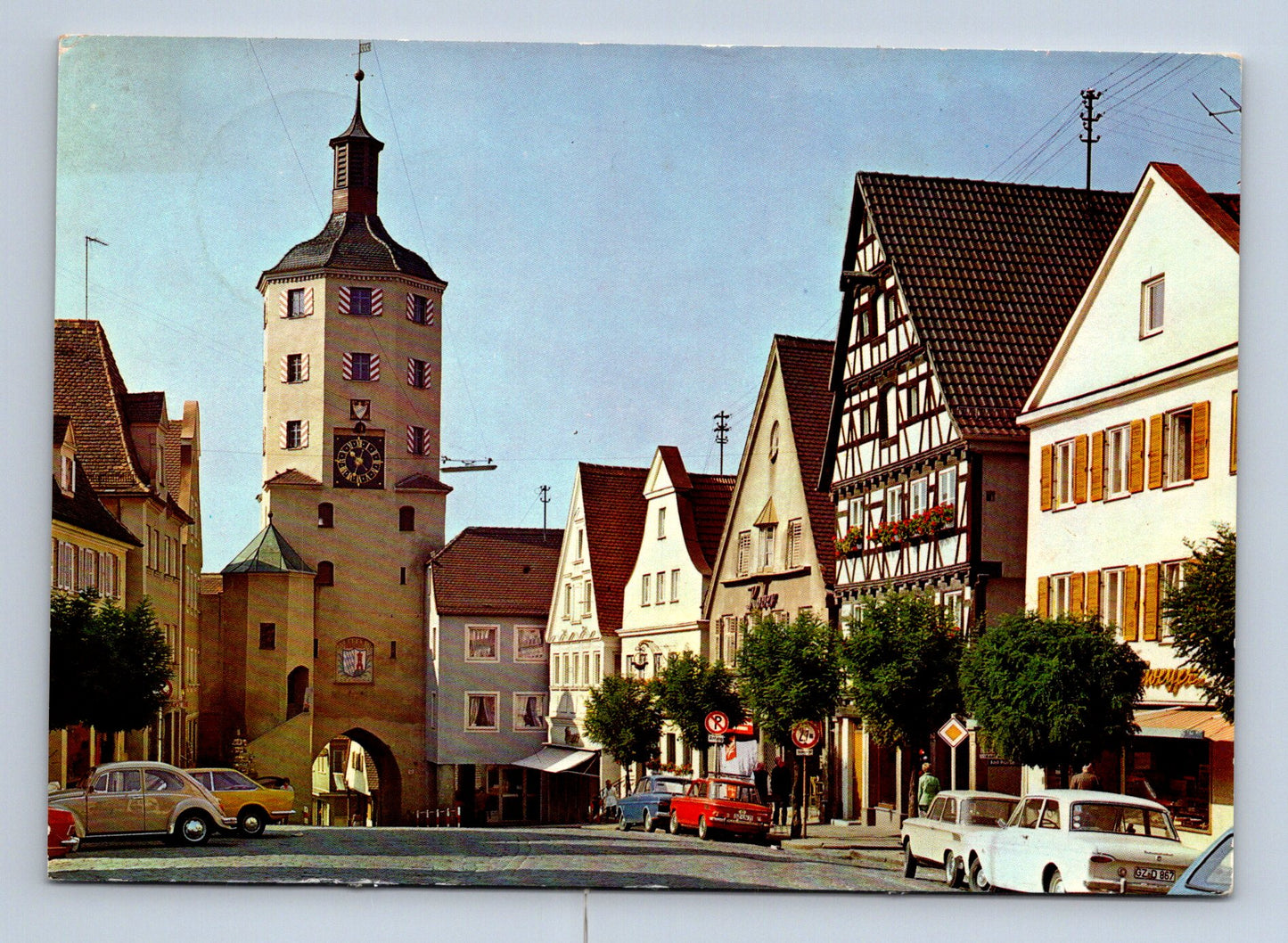 Pohlednice Německo Günzburg Marktplatz s věží (M29456)