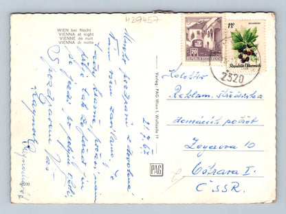 Pohlednice Rakousko Vídeň památky v noci 1967 (M29457)