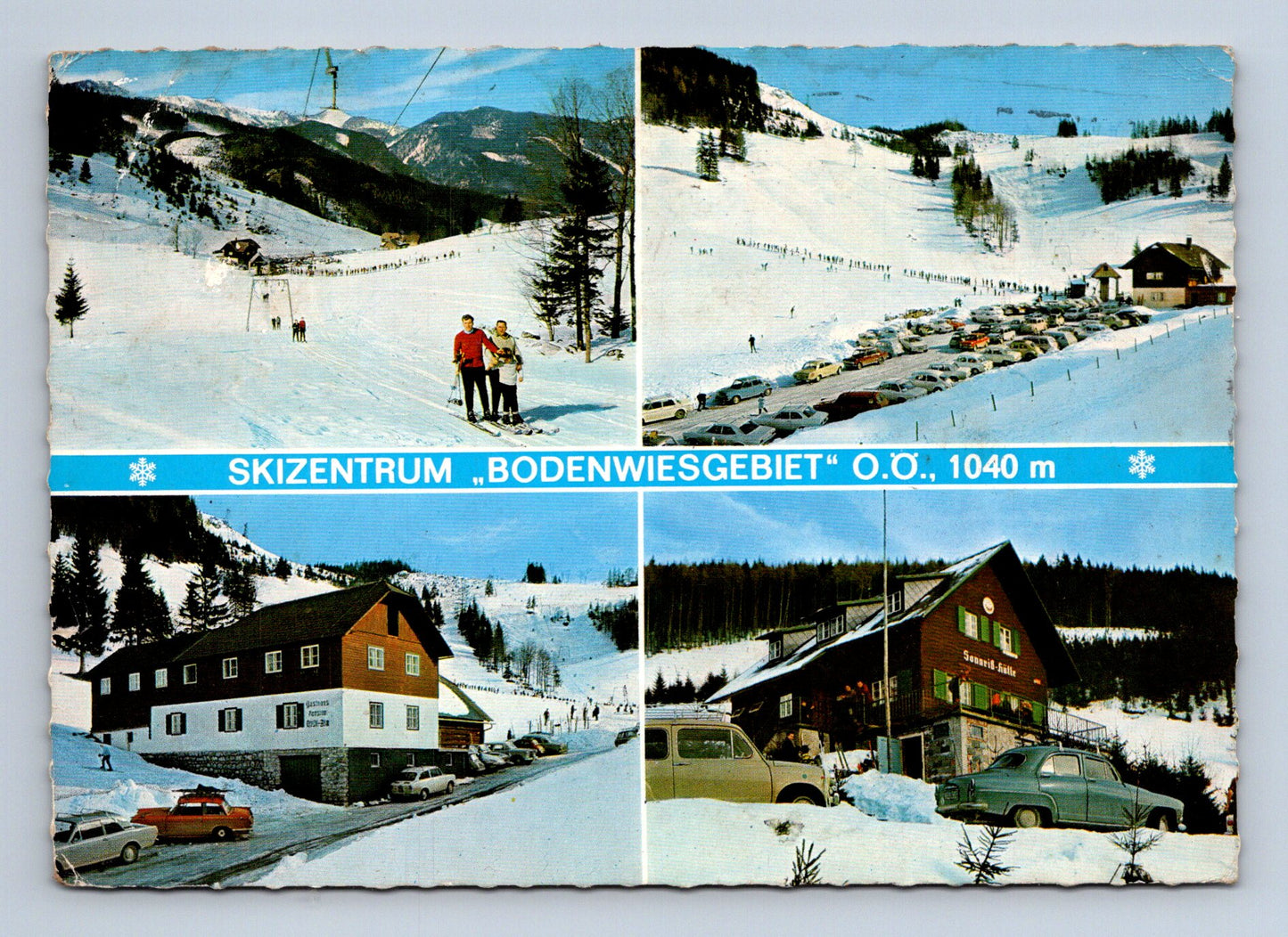 Pohlednice Rakousko Bodwenwiesgebiet lyžařské centrum 1962 (M29460)