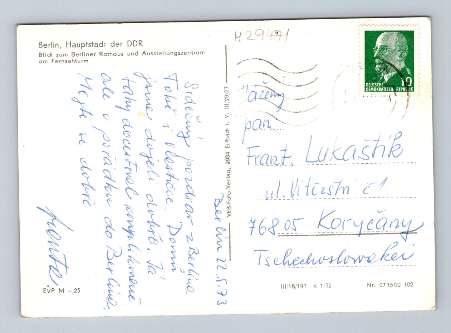 Pohlednice Německo Berlín Rathaus a Ausstellungszentrum 1973 (M29471)