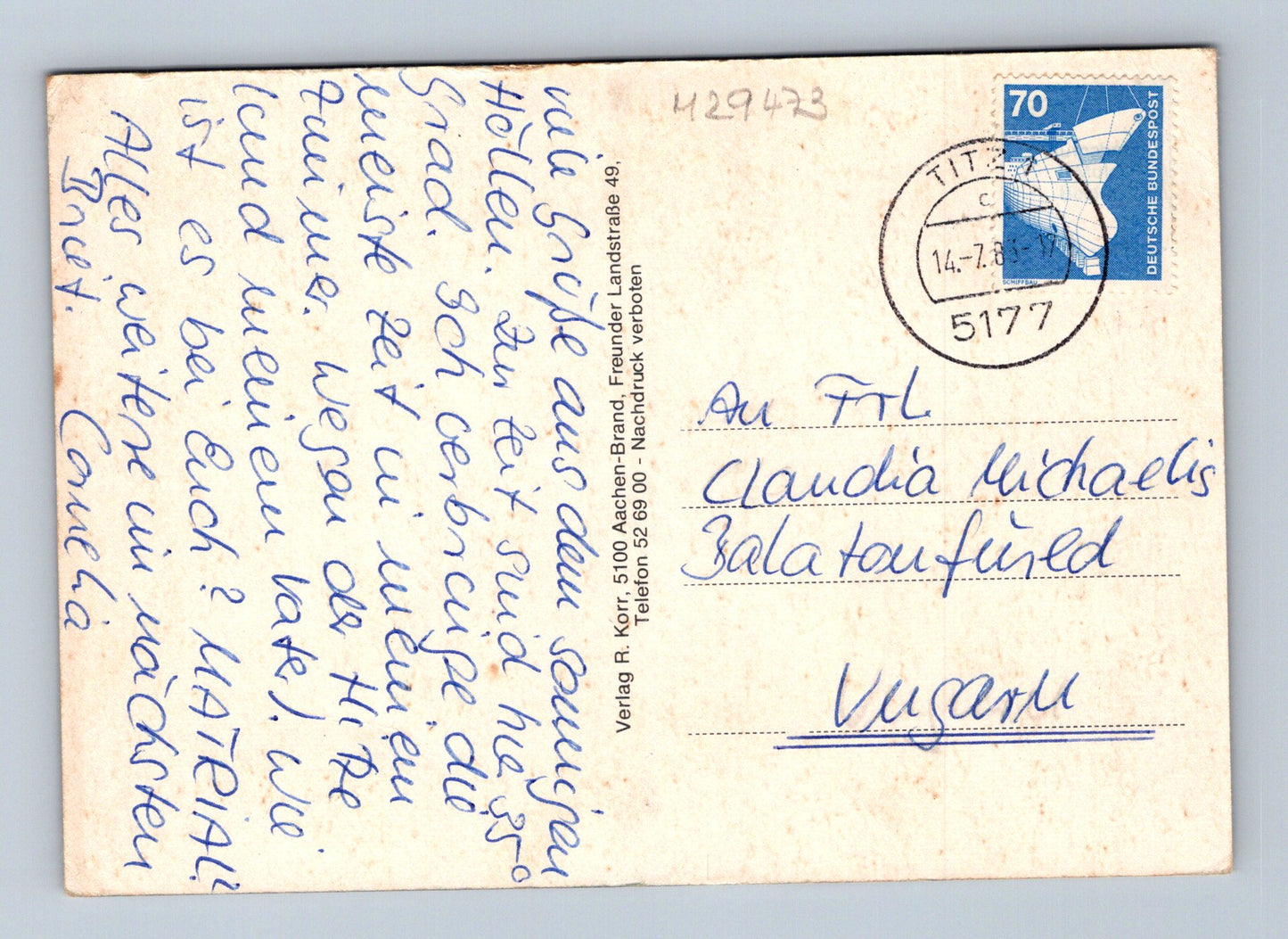Pohlednice Německo Rödingen koláž městských pohledů (M29473)
