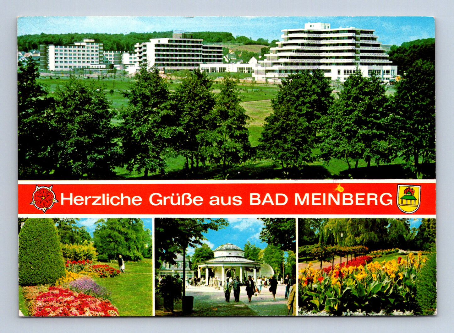 Pohlednice Německo Bad Meinberg hotely lázeňský park 1970 (M29480)