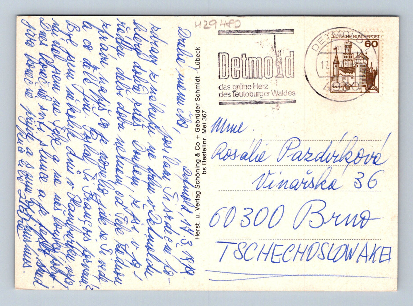 Pohlednice Německo Bad Meinberg hotely lázeňský park 1970 (M29480)