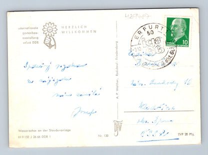 Pohlednice Německo Erfurt zahradní výstava kašny 1966 (M29487)