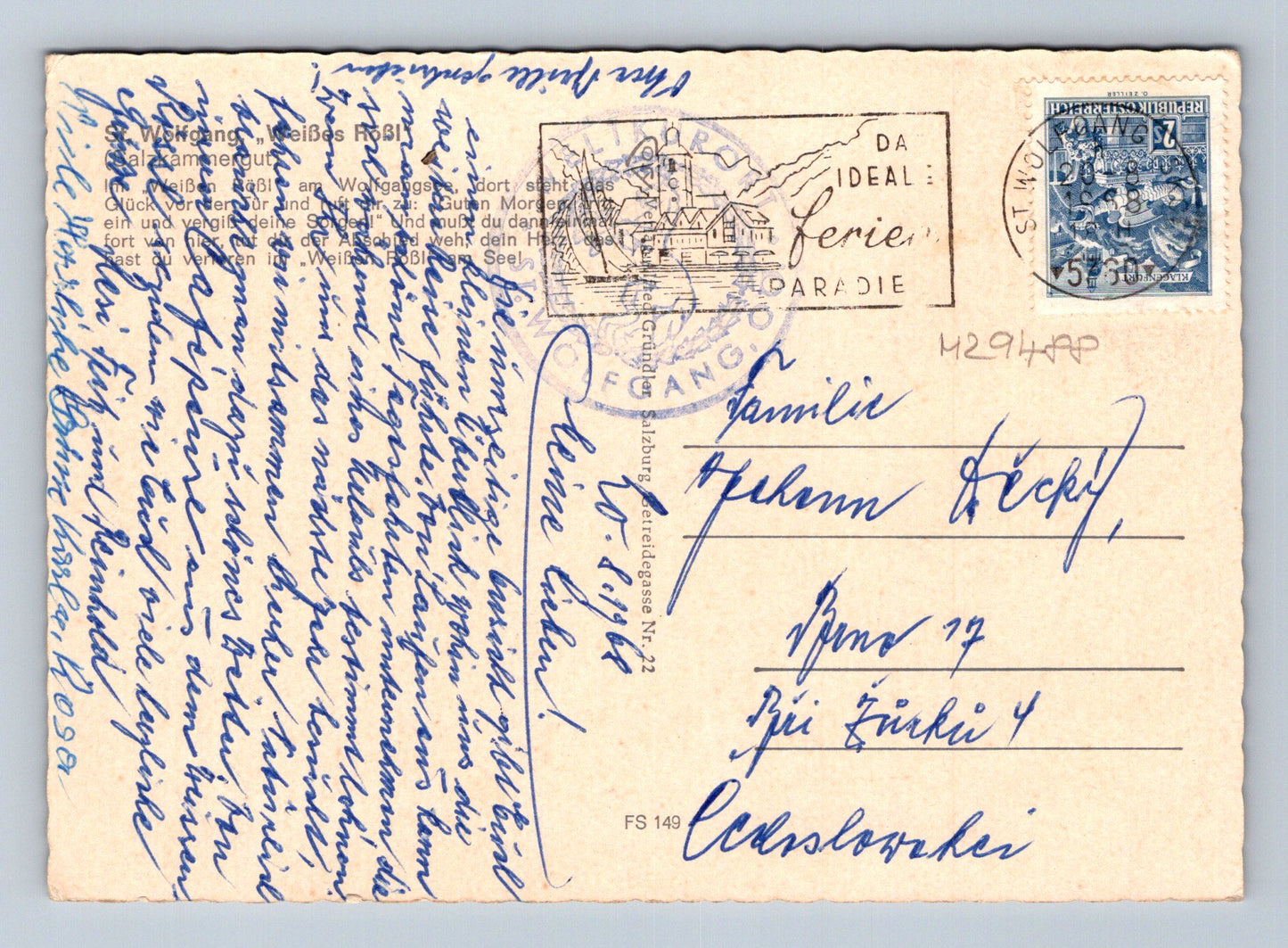 Pohlednice Rakousko St. Wolfgang Hotel Weisses Rössl 1968 (M29488)