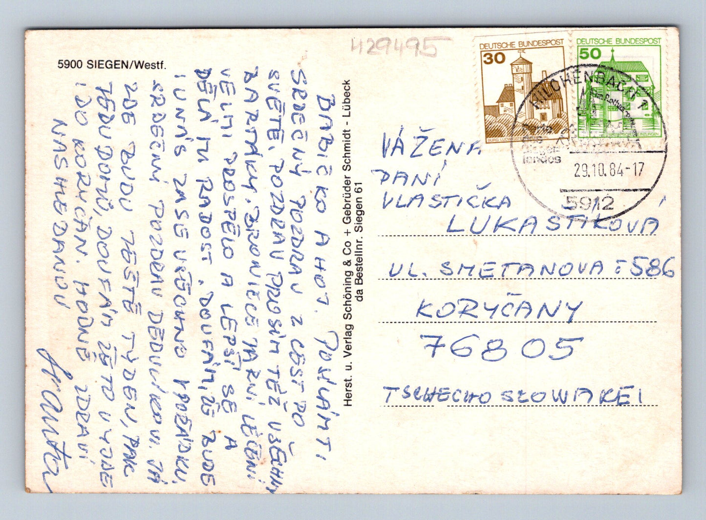Pohlednice Německo Siegen multizáběr 1984 (M29495)