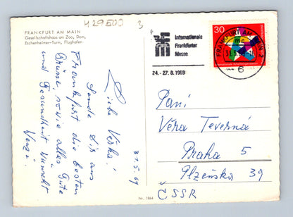 Pohlednice Německo Frankfurt am Main letiště město 1969 (M29500)