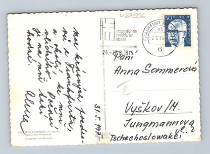 Pohlednice Německo Schlangenbad Kurhotel kurgarten 1975 (M29506)