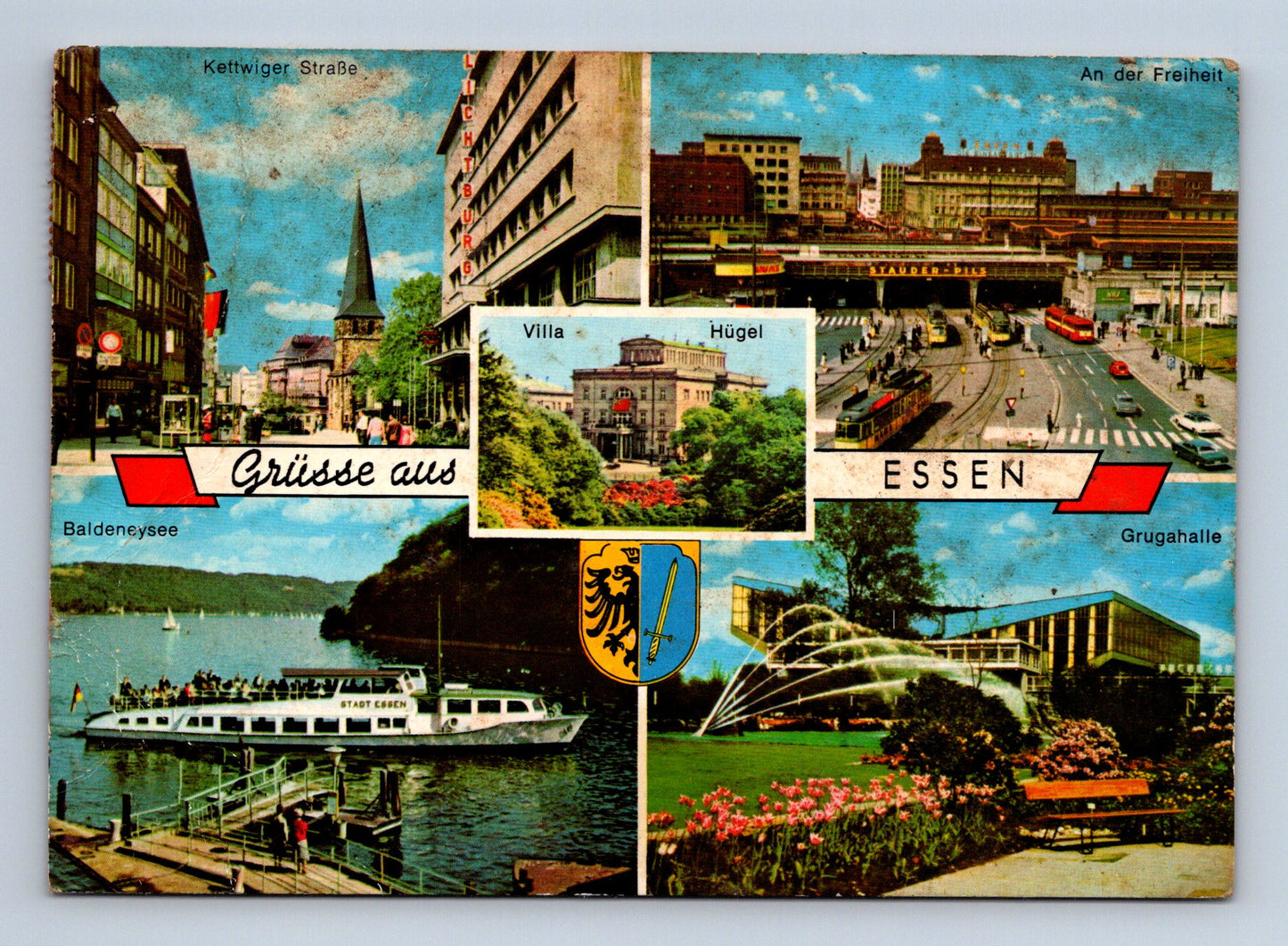 Pohlednice Německo Essen koláž památek 1982 (M29507)