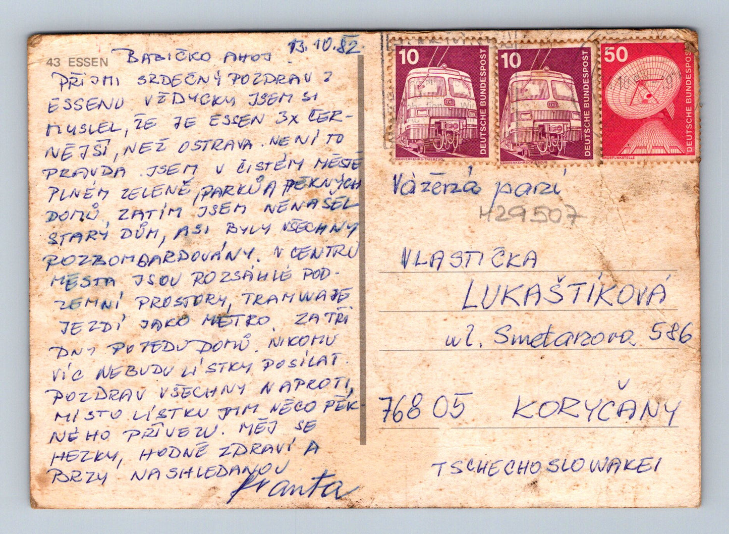 Pohlednice Německo Essen koláž památek 1982 (M29507)