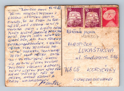Pohlednice Německo Essen koláž památek 1982 (M29507)