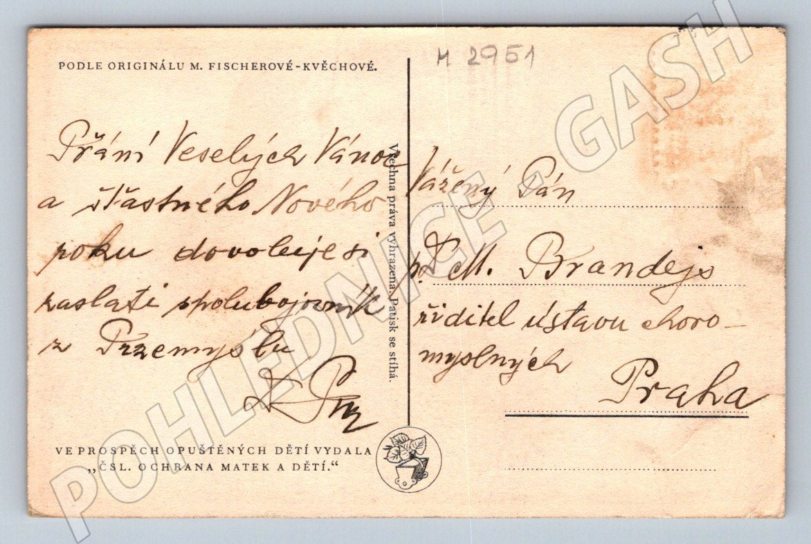 Postcard Cherubs Merry Christmas Ethnography (M2951)