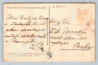 Postcard Cherubs Merry Christmas Ethnography (M2951)