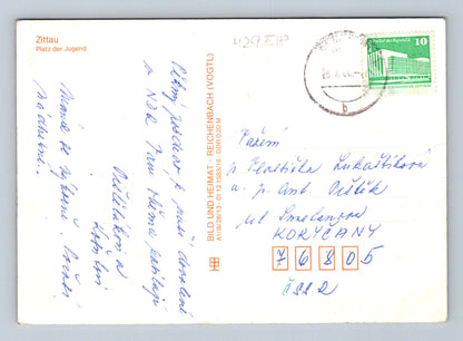 Pohlednice Německo Zittau náměstí Platz der Jugend 1969 (M29518)