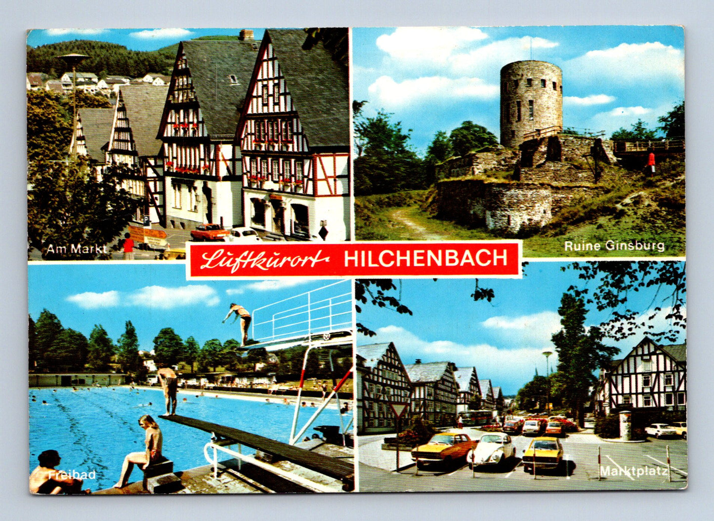 Pohlednice Německo Hilchenbach 4 motivy c.1970 (M29521)