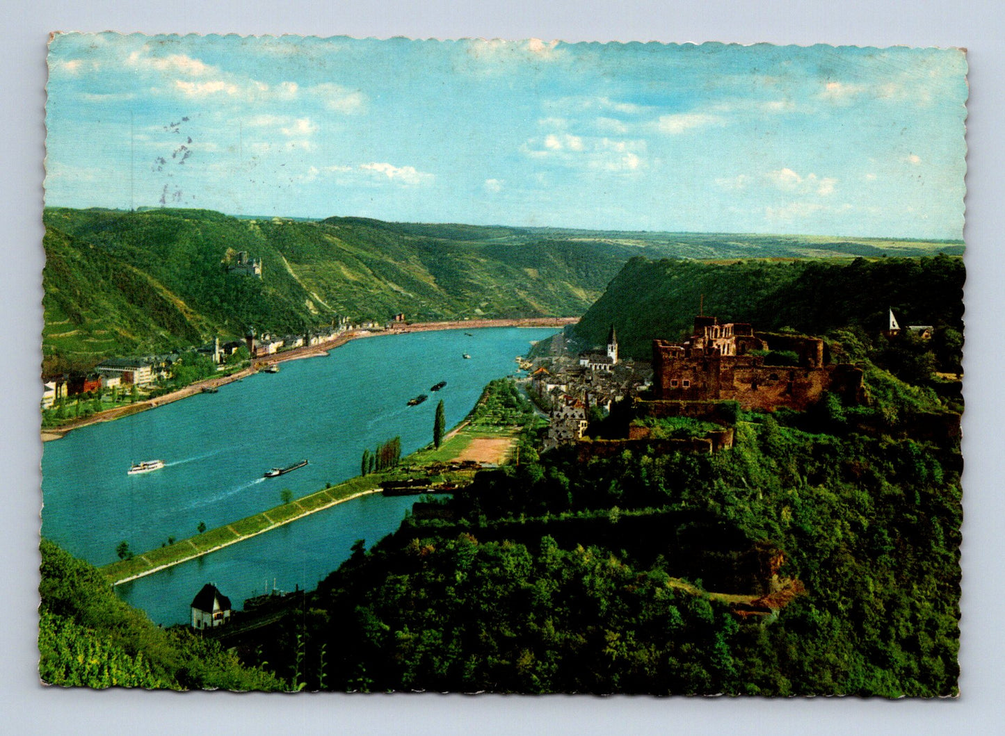 Pohlednice Německo St. Goar am Rhein hrad Rheinfels 1975 (M29523)
