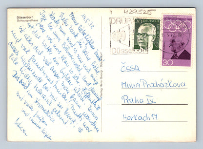 Pohlednice Německo Düsseldorf Schauspielhaus 1972 (M29525)