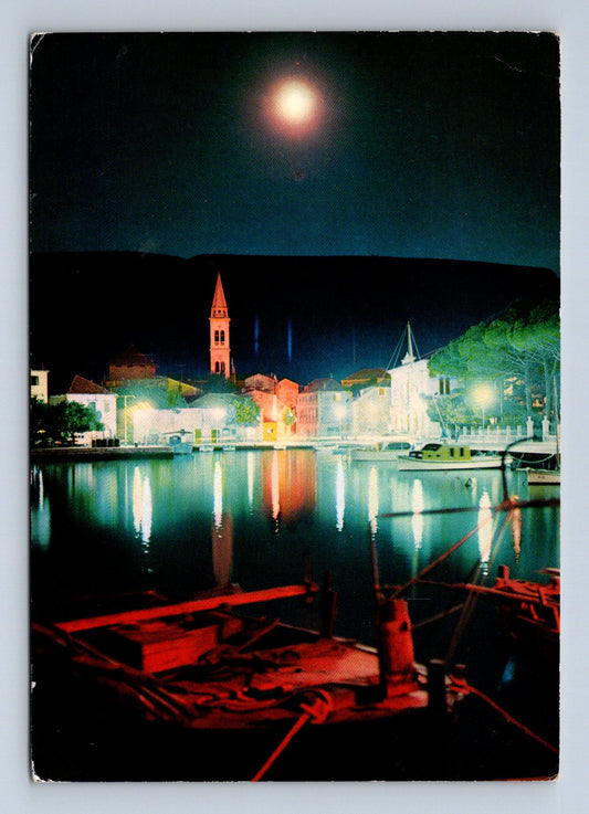 Pohlednice Chorvatsko Jelsa noční scéna 1980 (M29530)