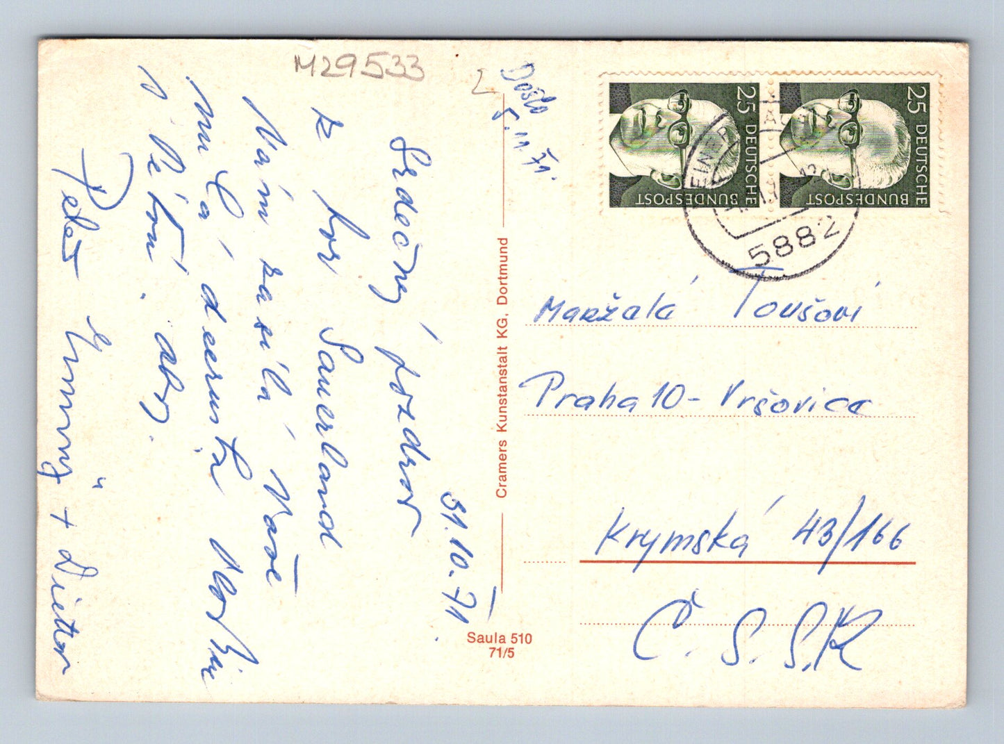 Pohlednice Německo Sauerland zimní sporty 1971 (M29533)