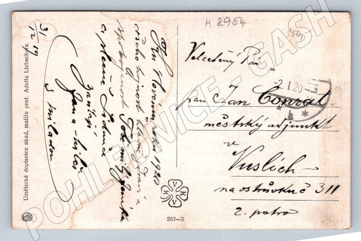 Postcard Happy New Year 1920 Czech Republic (M2954)