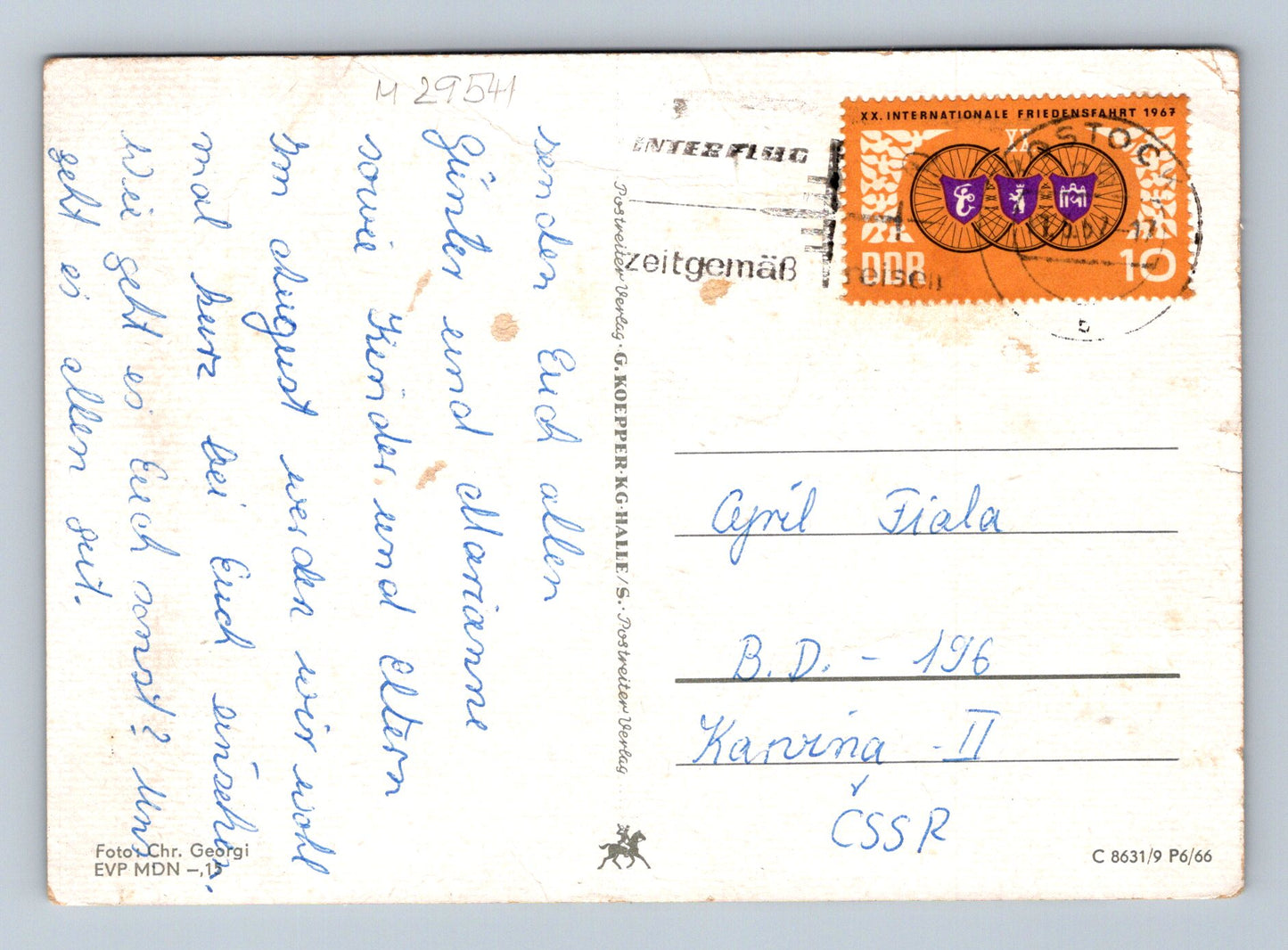 Pohlednice Německo Pfingstfest krajina 1969 (M29541)