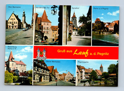 Pohlednice Německo Lauf a. d. Pegnitz koláž 1960 (M29545)