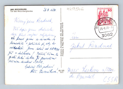 Pohlednice Německo Bückeburg letecký pohled 1978 (M29546)