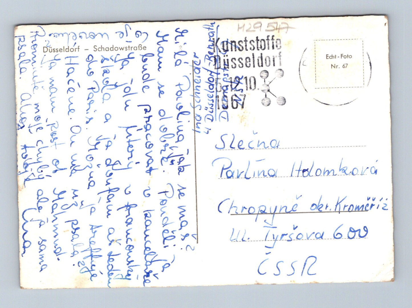 Pohlednice Německo Düsseldorf Schadowstraße 1967 (M29547)