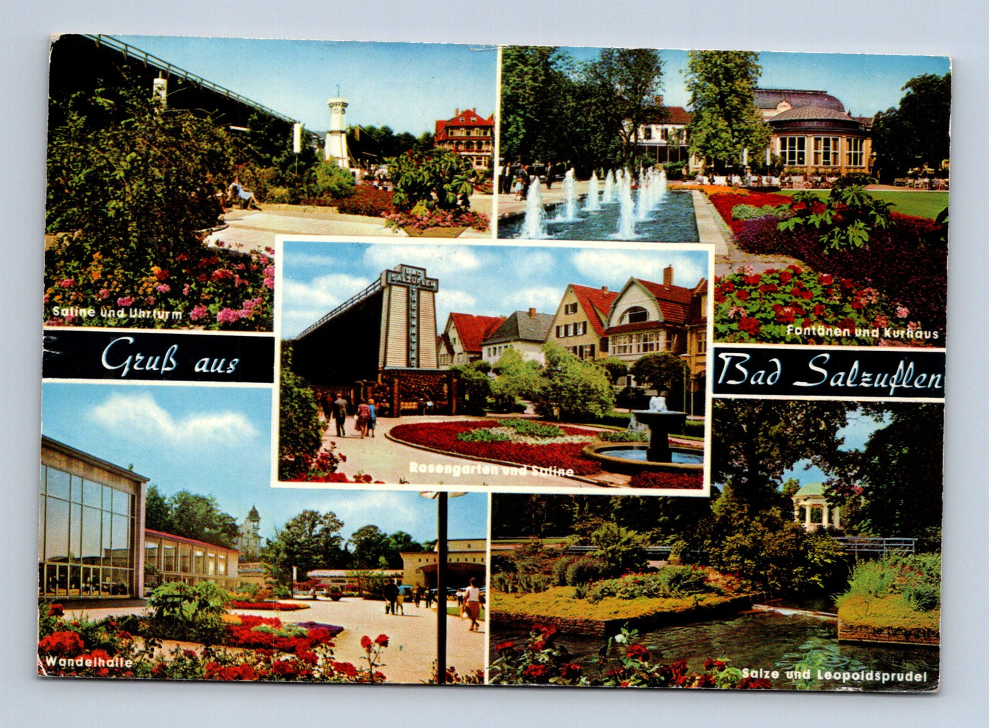 Pohlednice Německo Bad Salzuflen koláž motivů 1968 (M29558)