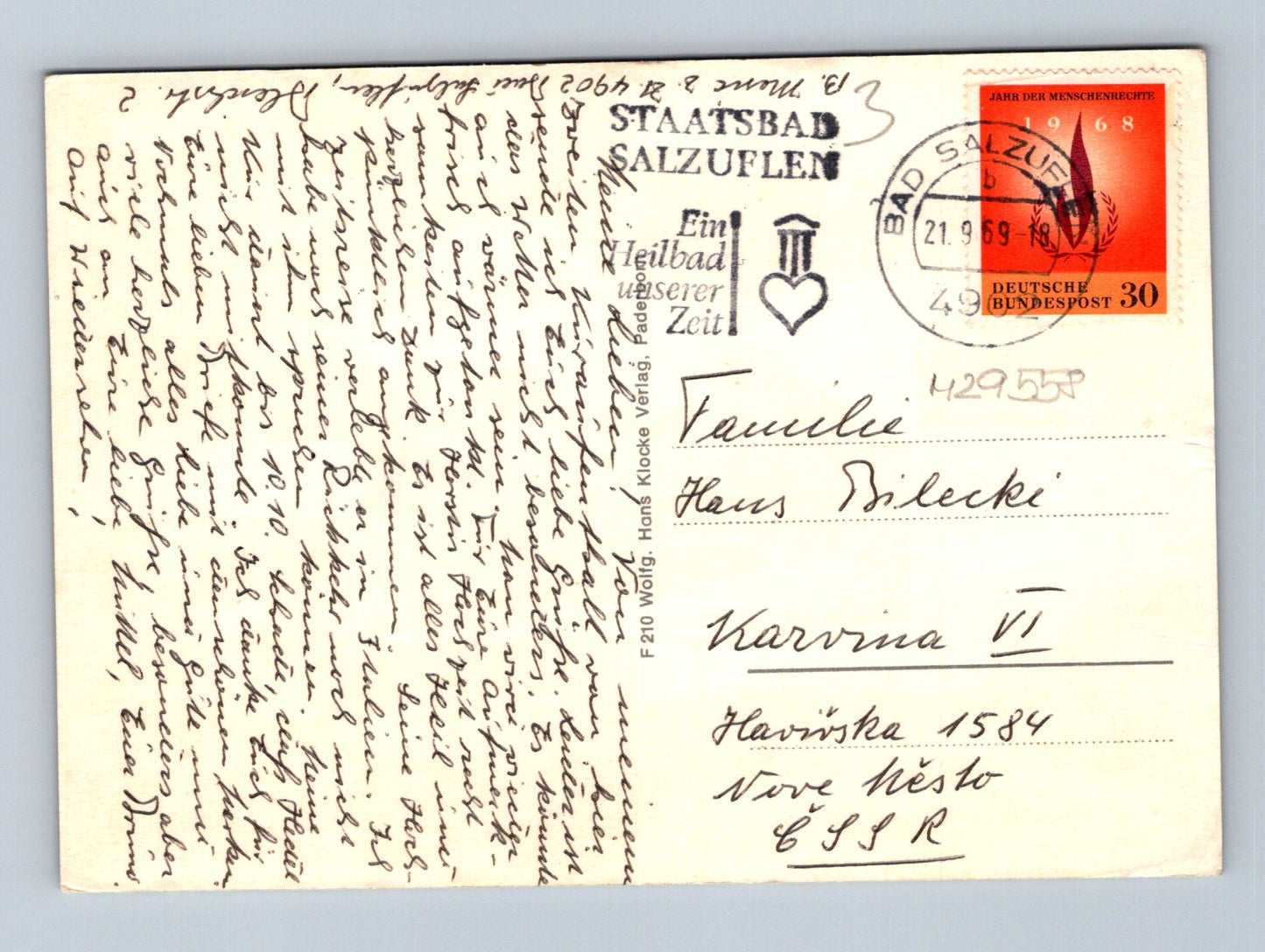 Pohlednice Německo Bad Salzuflen koláž motivů 1968 (M29558)