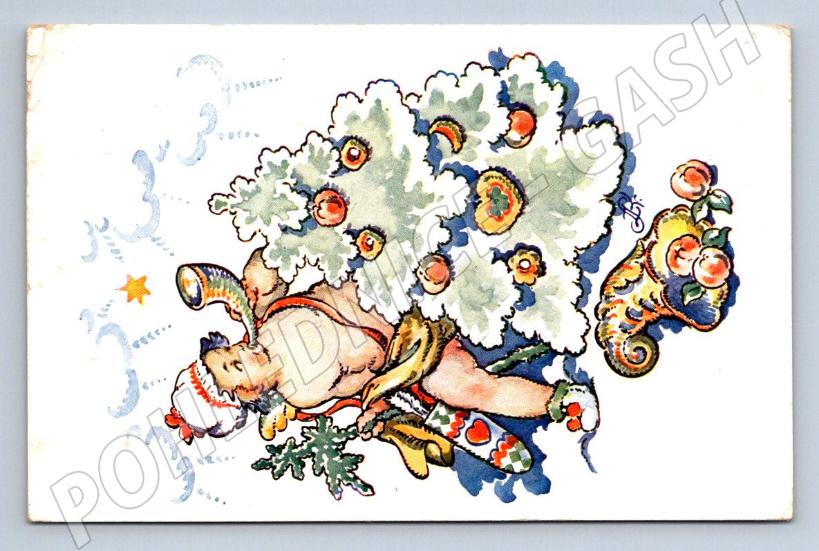 Postcard L Kratochvíla folk motif Christmas (M2956)