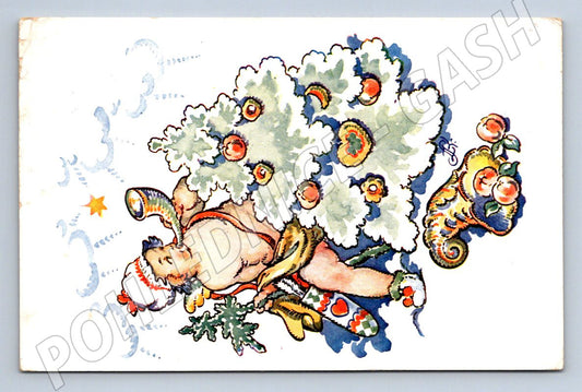 Postcard L Kratochvíla folk motif Christmas (M2956)