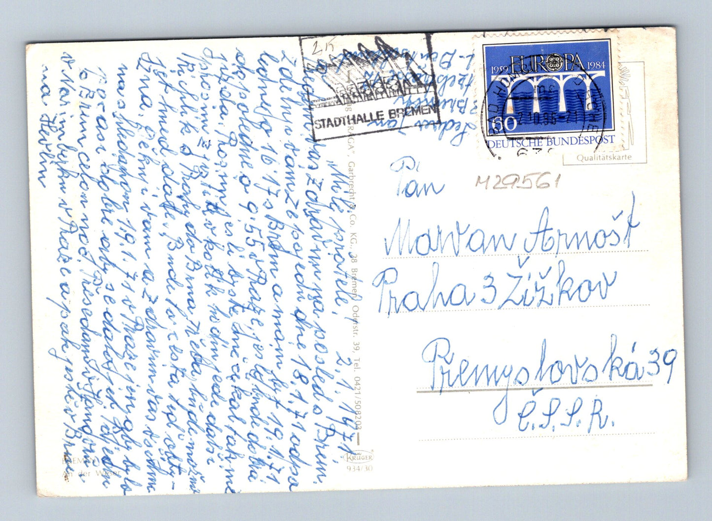 Pohlednice Německo Brémy panorama města 1984 (M29561)