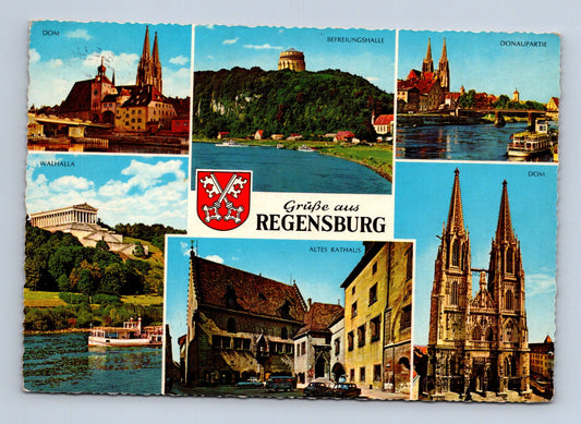 Pohlednice Německo Řezno Regensburg multi-view 1965 (M29572)